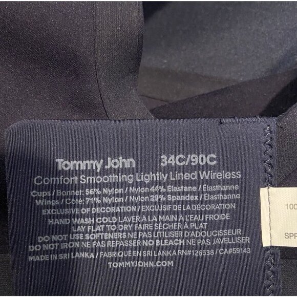 NWT Tommy John Comfort Cmoothing Lightly Lined Wireless Bra Bariton Blue 34C New - Picture 3 of 4